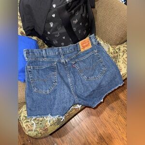 Levi's Classic Blue Denim Cut Off Shorts